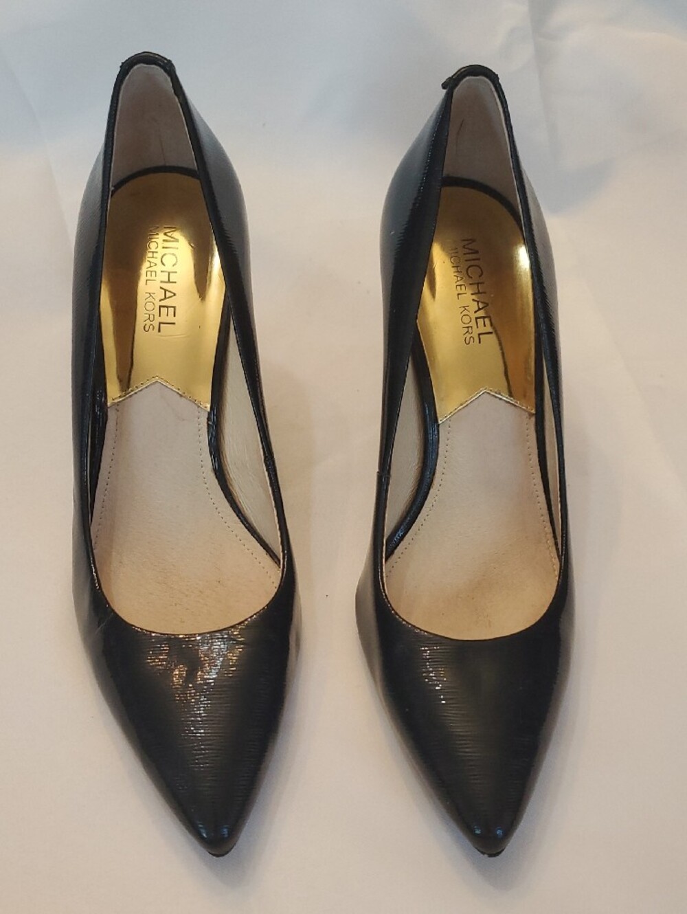 MICHAEL Michael Kors Dark Navy Pointed-Toe Patent Leather Pumps Heels Sz 8.5 - Picture 2 of 10